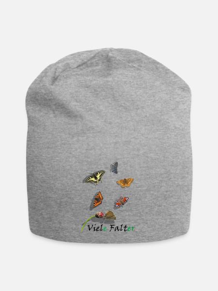 Viel(e) Falt(er), 6 europäische Schmetterlinge - Jersey-Beanie - Grau meliert