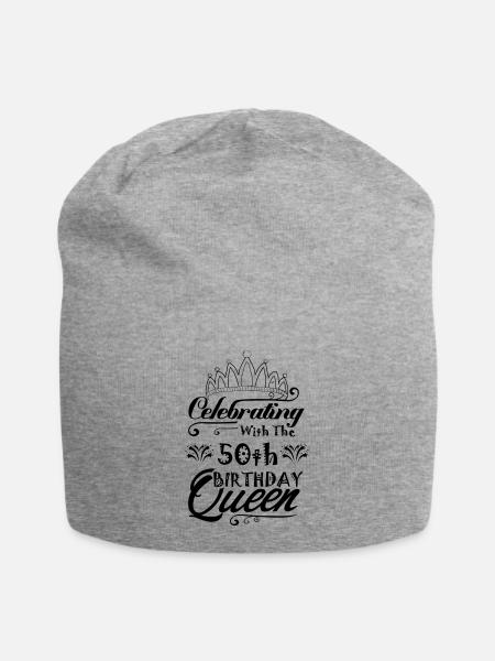 Celebrating With The 50th Birthday Queen - Jersey Beanie - heather grey