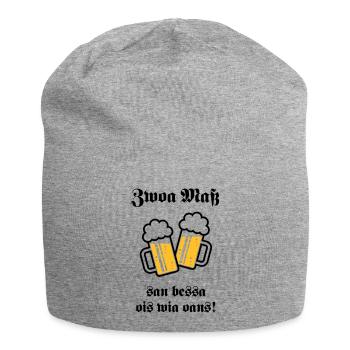 Zwoa Maß San Bessa Ois Wia Oans! (Bier Trinken) - Jersey-Beanie - Grau meliert - Vorne