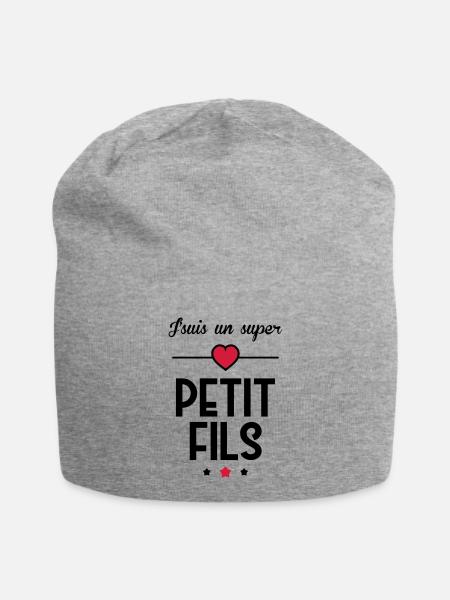 Petit Fils Enfant Bébé Famille Naissance Noël - Jersey Beanie - heather grey