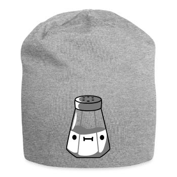 Salt shaker with face - Jersey Beanie - heather grey - Front