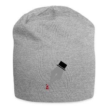 Stylo plume écrivain écrivain cadeau - Bonnet en jersey - gris chiné - Devant