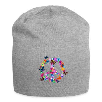 Frieden - Jersey-Beanie - Grau meliert - Vorne