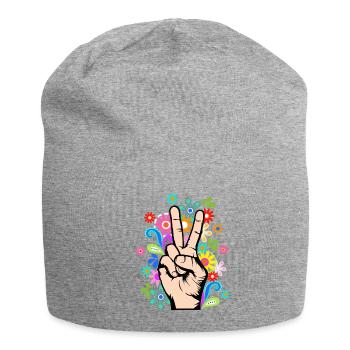 Frieden Liebe Peacezeichen Peace - Jersey-Beanie - Grau meliert - Vorne