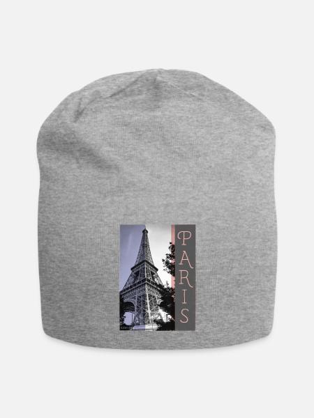 Pariser Eiffelturm - Paris - Jersey-Beanie - Grau meliert