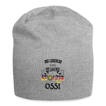 DDR Geschenk Ossi Ostdeutschland 70. Geburtstag - Jersey-Beanie - Grau meliert - Vorne
