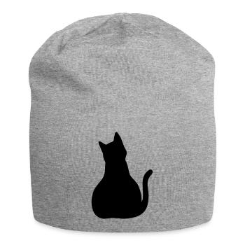 Cat with a big butt - buttocks - Jersey Beanie - heather grey - Front