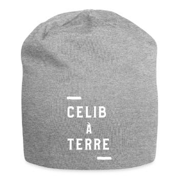 celib à terre blanc - Bonnet en jersey - gris chiné - Devant