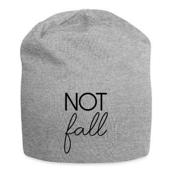 Notfall Spruch Schrift Spaß lustig - Jersey-Beanie - Grau meliert - Vorne