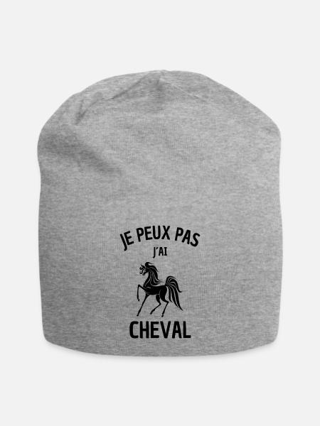 JE PEUX PAS J´AI CHEVAL - Bonnet en jersey - gris chiné