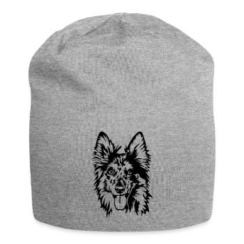 Tiger (old German herding dog) head - Jersey Beanie - heather grey - Front