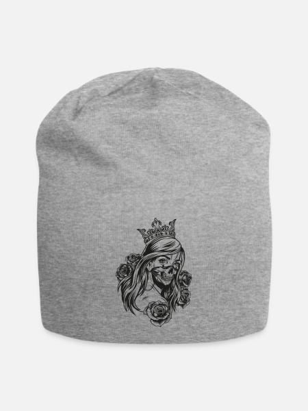 Queen Kopf (Partnermotiv) - Jersey-Beanie - Grau meliert