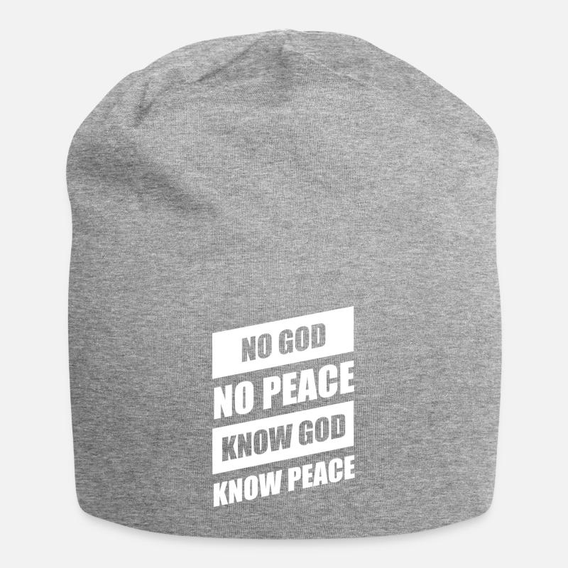 Christliche Sprüche - Jersey-Beanie - Grau meliert