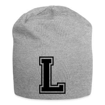 Lettre L Équipe Foot baseball basket université - Bonnet en jersey - gris chiné - Devant