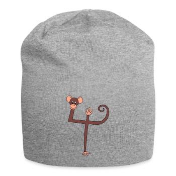 Monkeys 4 - Jersey Beanie - heather grey - Front