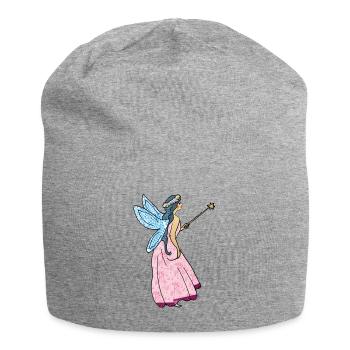 Fee mit Zauberstab - Jersey-Beanie - Grau meliert - Vorne