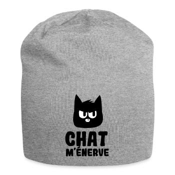 Chat m'énerve humeur - Bonnet en jersey - gris chiné - Devant