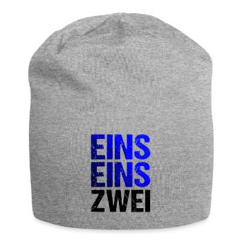 EINS EINS ZWEI Blaulicht Notruf - Jersey-Beanie - Grau meliert - Vorne