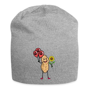 Peanut Peace Sunflower Peace Movement Peace - Jersey Beanie - heather grey - Front