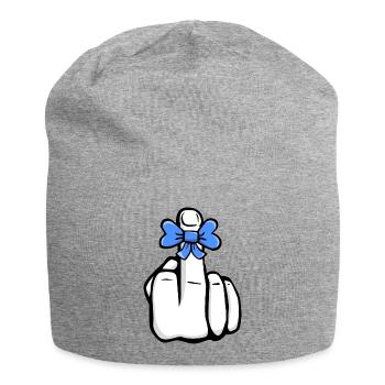 Hand Fuck You! Mittelfinger! süß cool Symbol - Jersey-Beanie - Grau meliert - Vorne