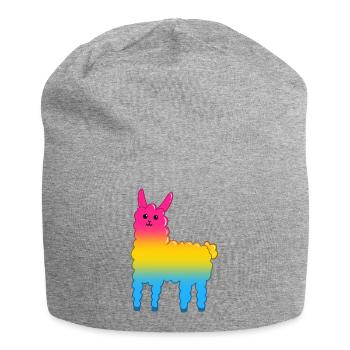 Llama Pan - Jersey Beanie - heather grey - Front