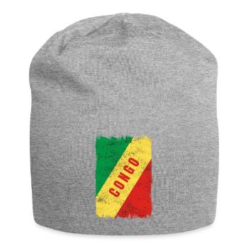 Kongo Flagge - Jersey-Beanie - Grau meliert - Vorne