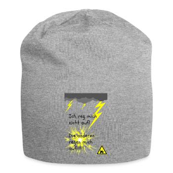 Ich reg mich nicht auf Die anderen regen mich auf - Jersey-Beanie - Grau meliert - Vorne