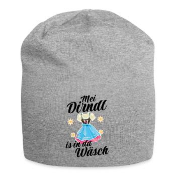 Dirndl Tracht | Mei Dirndl is in da - Jersey-Beanie - Grau meliert - Vorne