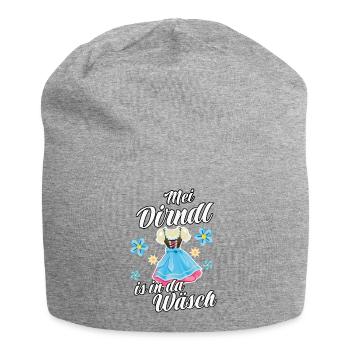 Dirndl Tracht | Mei Dirndl is in da - Jersey-Beanie - Grau meliert - Vorne
