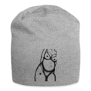Frauenkörper Zeichnung Skizze Schönheit Weiblich - Jersey-Beanie - Grau meliert - Vorne