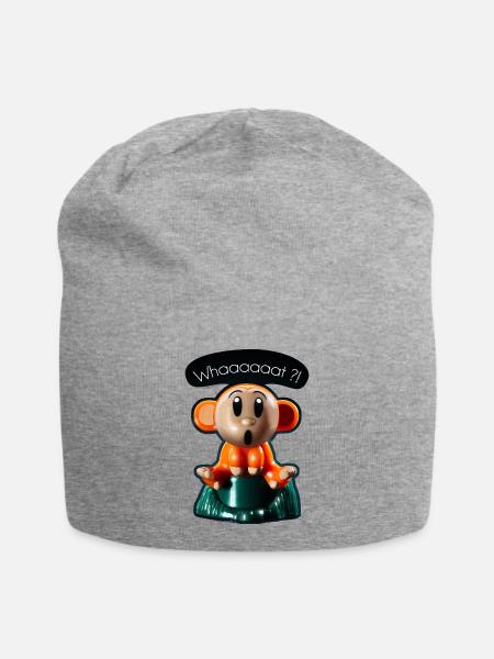 Waaaaaas Äffchen - Jersey-Beanie - Grau meliert