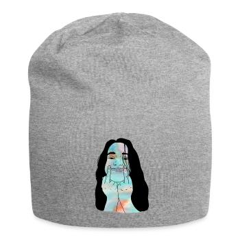 Doigt sourire - Bonnet en jersey - gris chiné - Devant
