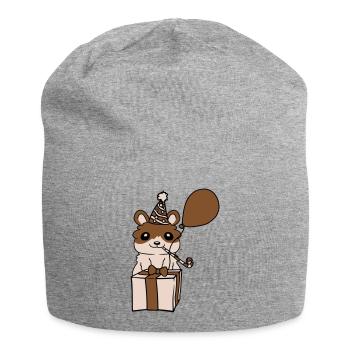Celebrate Birthday Hamster Comic - Jersey Beanie - heather grey - Front