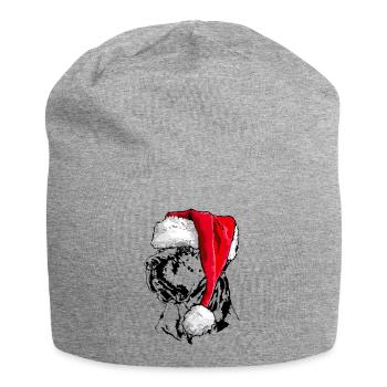 Santa TOSA INU Chien de Noël Chiens Wilsigns - Bonnet en jersey - gris chiné - Devant