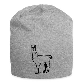 lama mignon - Bonnet en jersey - gris chiné - Devant