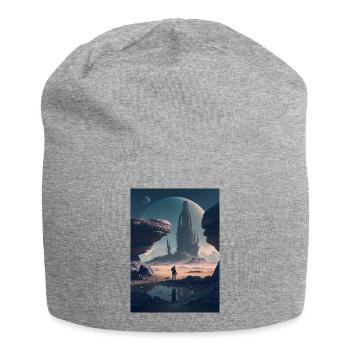 Futuristic Landscape - Jersey Beanie - heather grey - Front