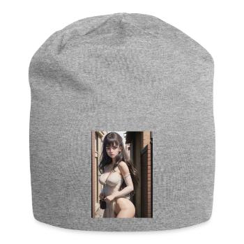 Femme dans une ruelle, ville,IA générée - Bonnet en jersey - gris chiné - Devant