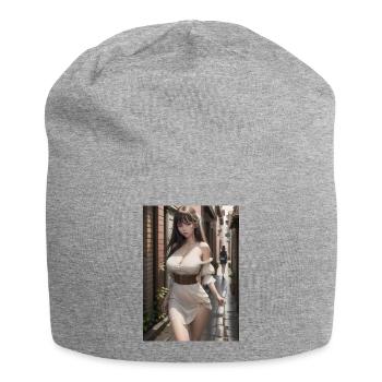 Femme dans une ruelle, ville,IA générée - Bonnet en jersey - gris chiné - Devant