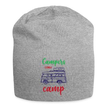 Camper auf dem Weg zum Camp - Jersey-Beanie - Grau meliert - Vorne