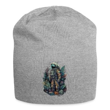 Astronaut overgrown with plants - Surreal - Jersey Beanie - heather grey - Front