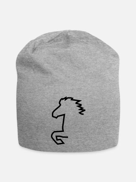 Islandpferd - Jersey-Beanie - Grau meliert