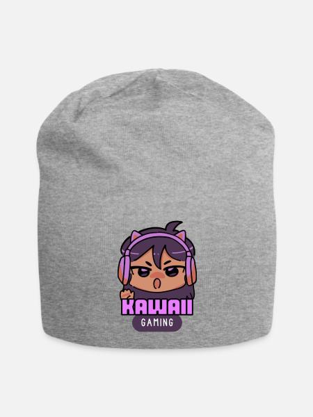 Kawaii - Bonnet en jersey - gris chiné