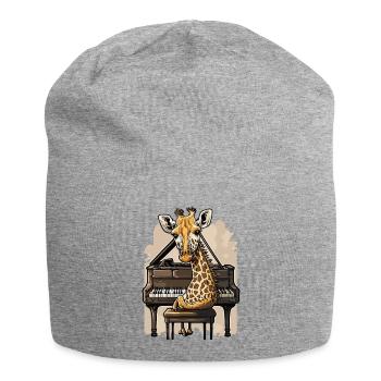 Girafe mélodique - Bonnet en jersey - gris chiné - Devant