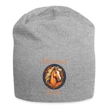 Horseman for life - Jersey Beanie - heather grey - Front