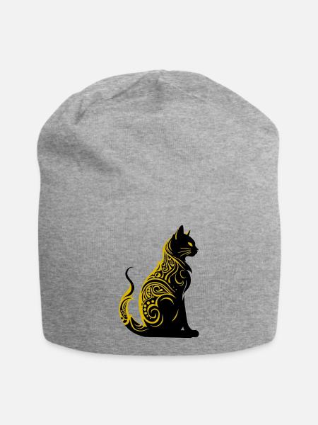 cat - Jersey-Beanie - Grau meliert