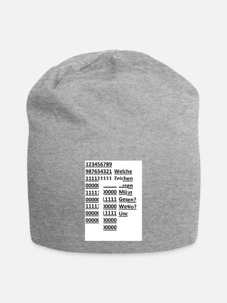 Zahlen Text Glitch - Jersey-Beanie - Grau meliert