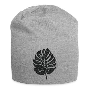 Cool Monstera Leaf, Plants Motif - Jersey Beanie - heather grey - Front