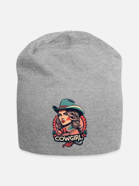 Western woman - Jersey-Beanie - Grau meliert