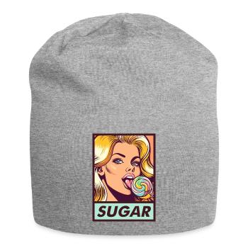 retro sugar girl - Jersey Beanie - heather grey - Front