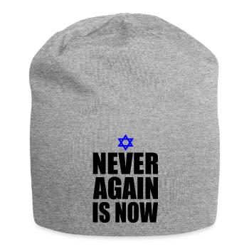 Never again is now - Jersey Beanie - heather grey - Front